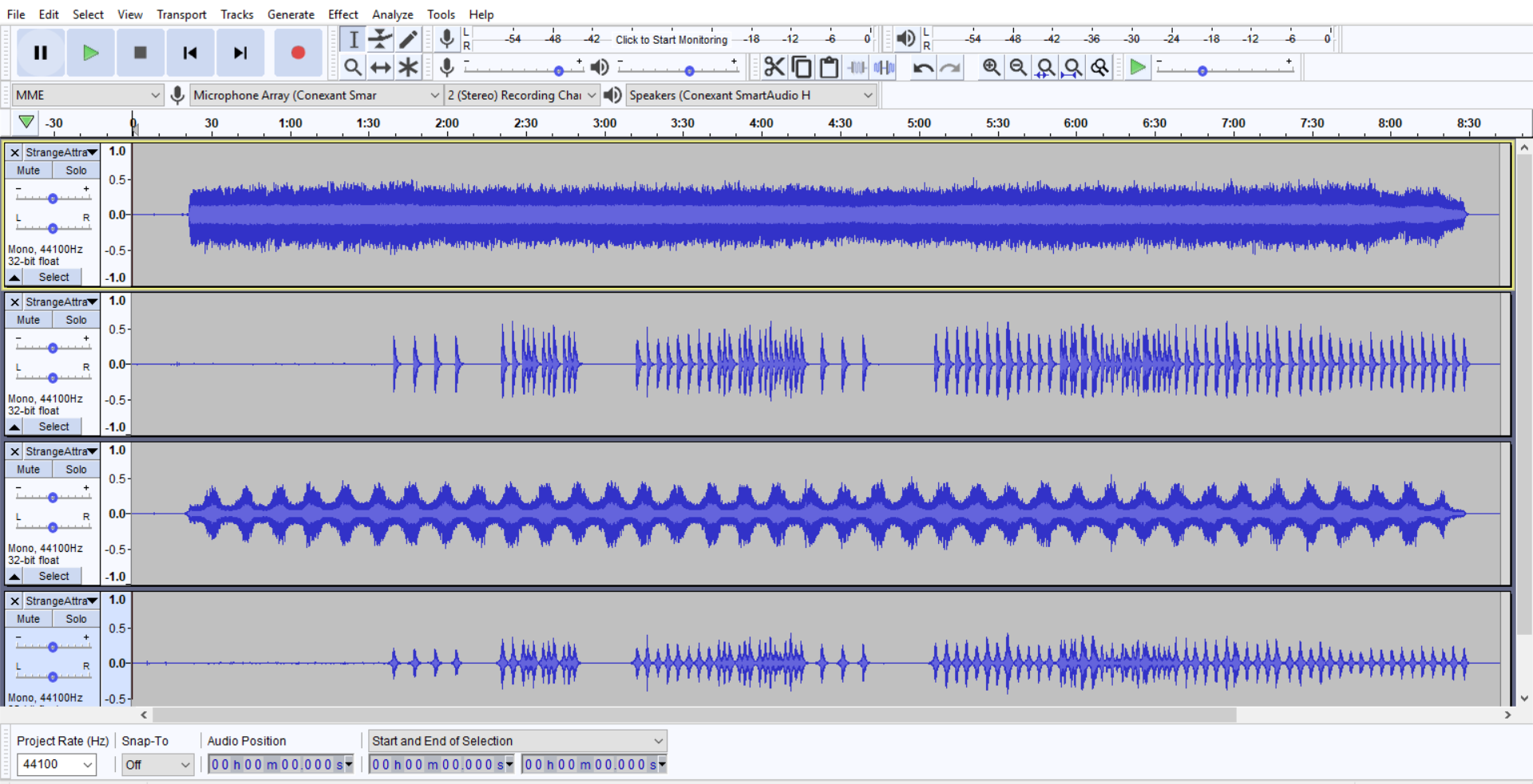 Strange Attractor Audacity Screenshot