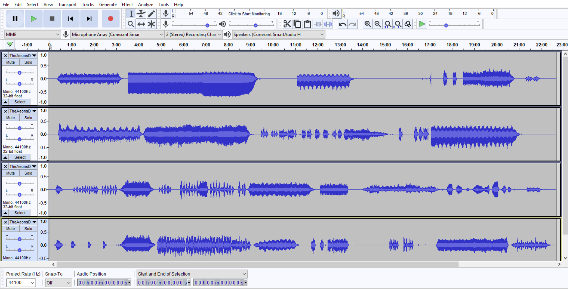 The Aeon's Day Audacity Screenshot